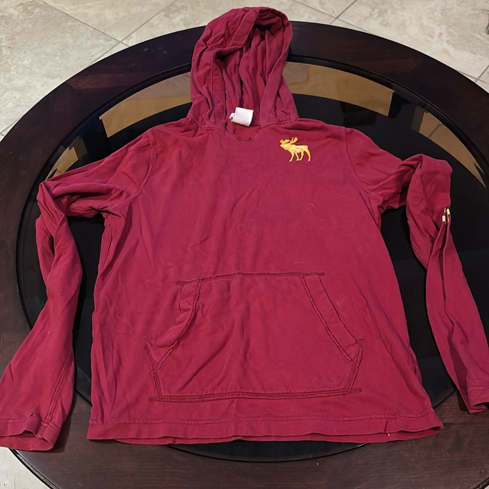 Boys Abercrombie Longsleeve Shirt with hood Red XL